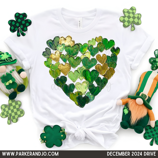 St. Patrick's Day Heart Brushstroke PNG