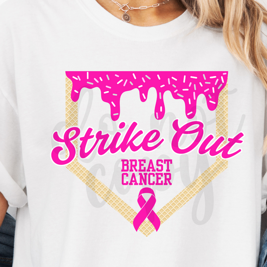 Strike Out Breast Cancer Baseball Drip png