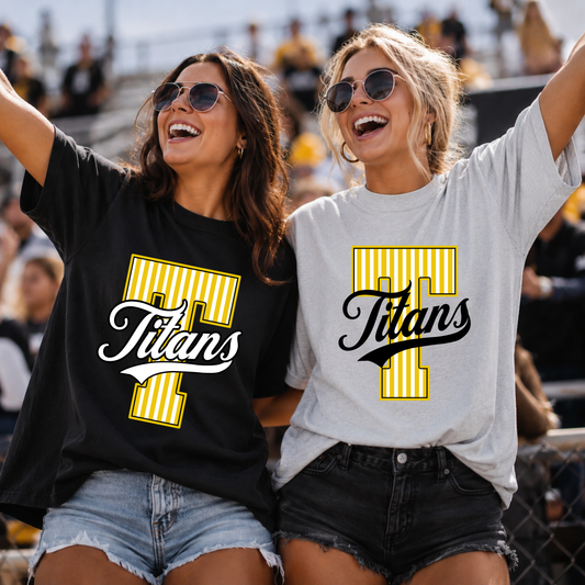 Striped Initial School Spirit Editable Template | *blank mockup included