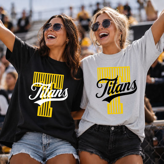 Striped Initial School Spirit Editable Template | *blank mockup included