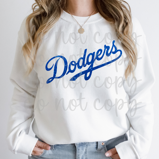 LA Baseball Faux Glitter PNG