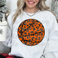 Orange Faux Glitter Animal Print Basketball PNG