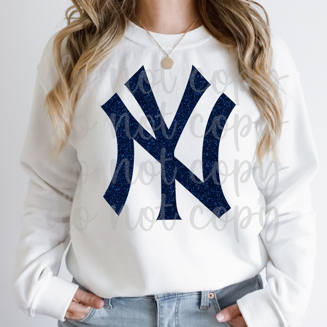 NY Baseball Faux Glitter PNG