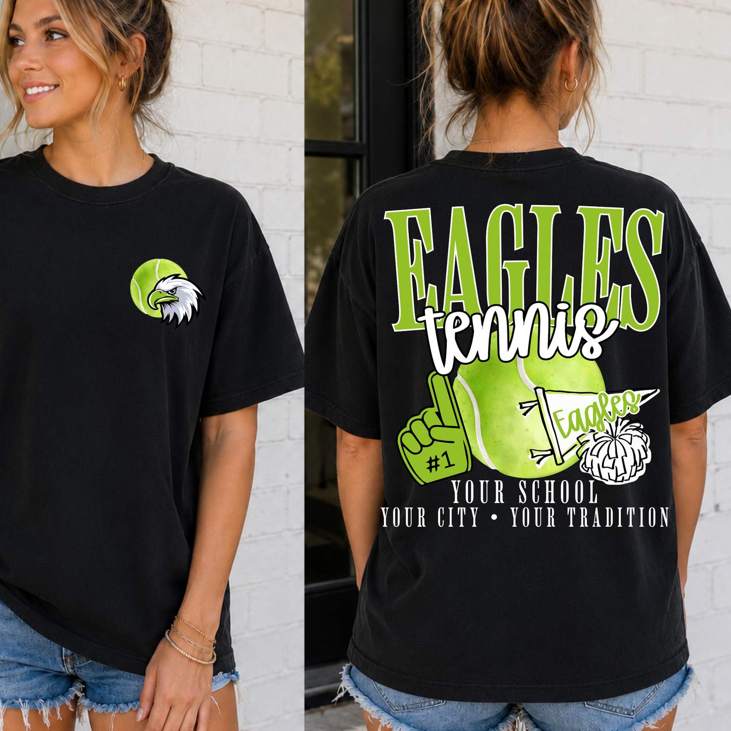 TENNIS School Spirit Mascot Editable Template | *blank mockup included