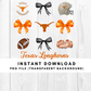 Texas Longhorns Trendy Coquette Bow Football PNG File