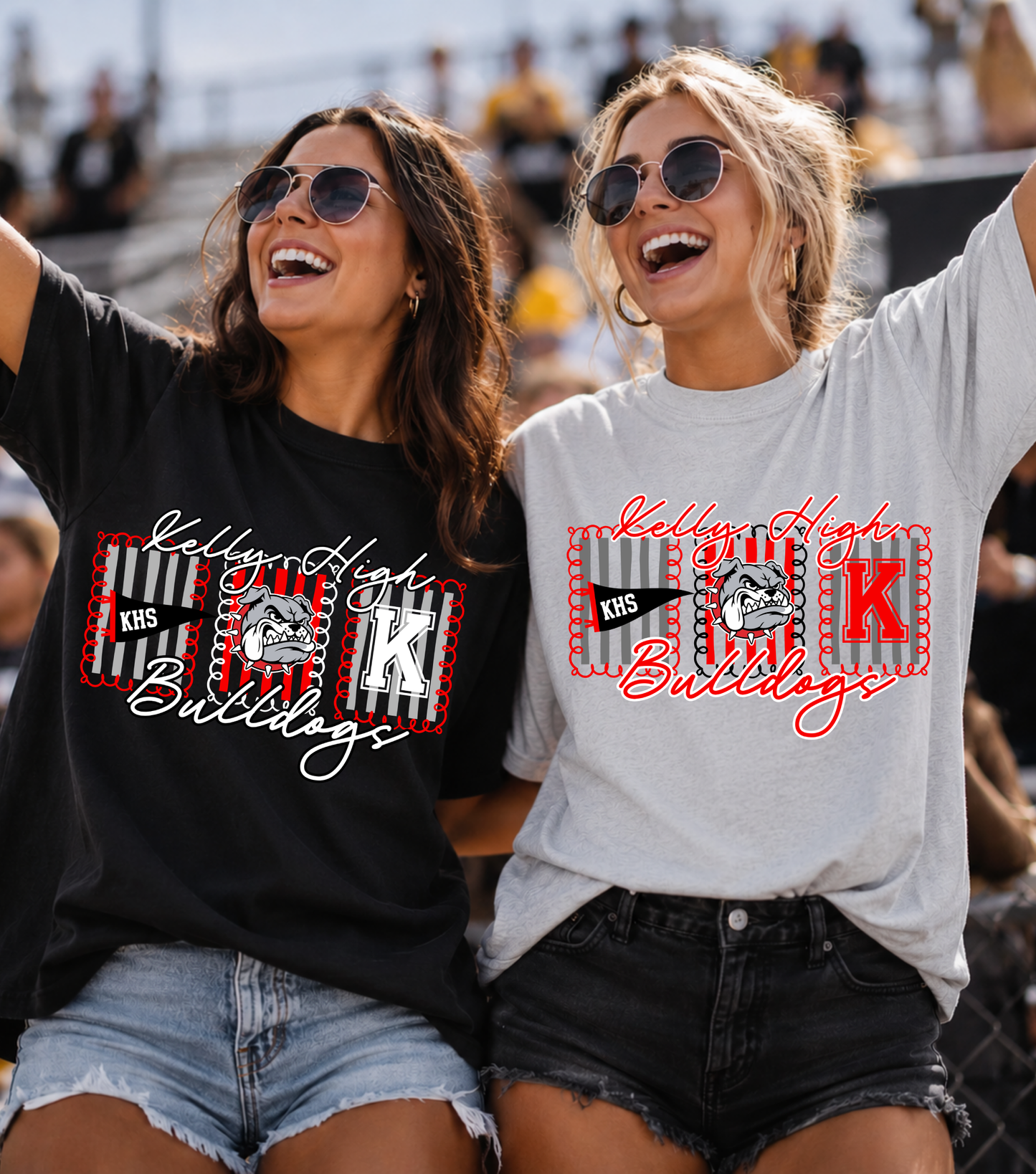 Triple Panel Striped Varsity Mascot Editable Template | *blank mockup included