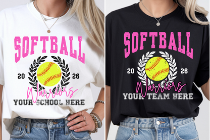 Softball Wreath Editable Template