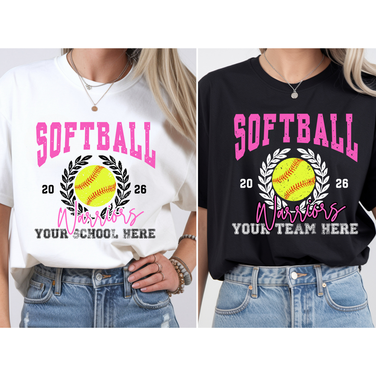 Softball Wreath Editable Template