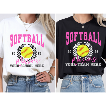 Softball Wreath Editable Template