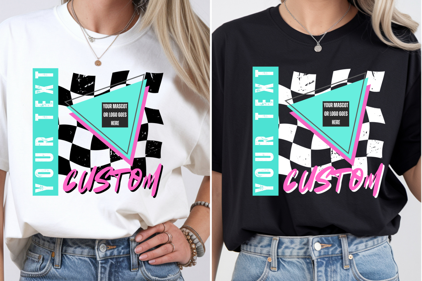 Retro Checkered Editable Template