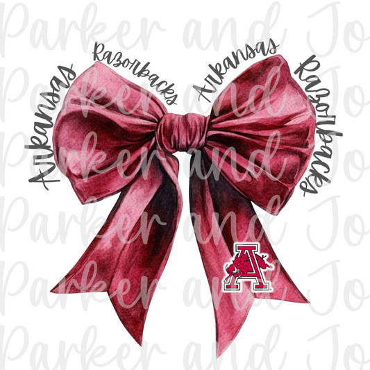 Arkansas Razorbacks Coquette Bow PNG