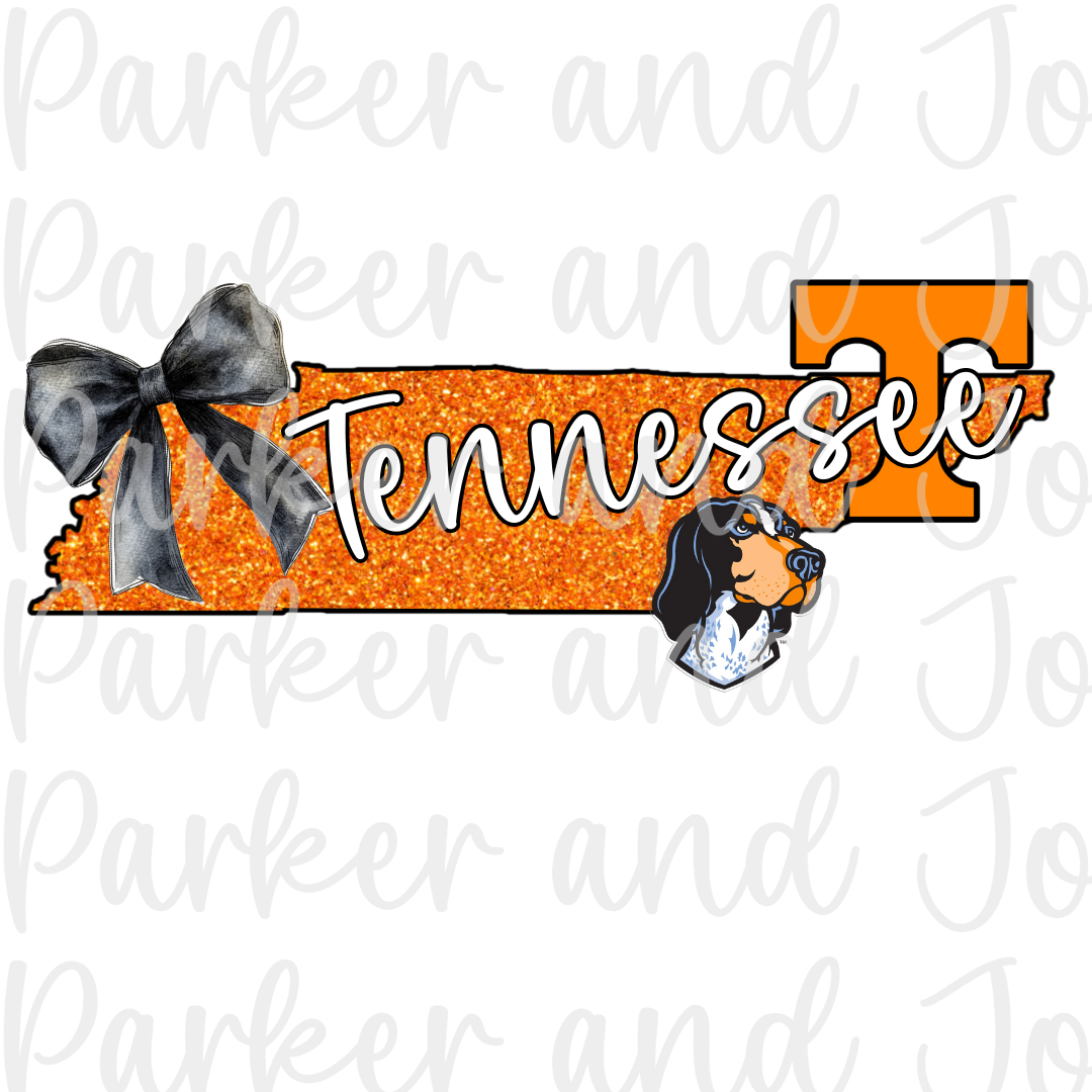 Tennessee Vols Faux Glitter State PNG File