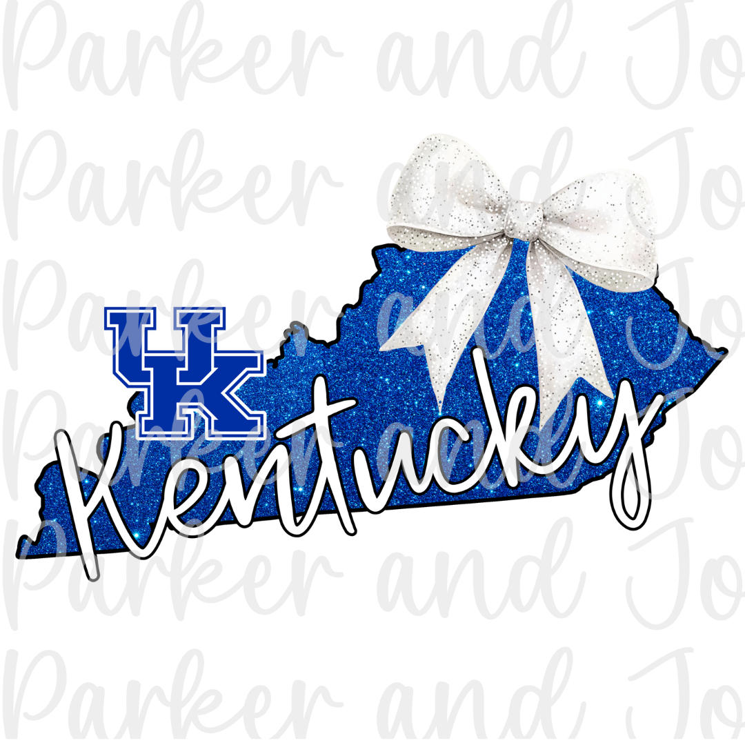 Kentucky Wildcats Faux Glitter State PNG File