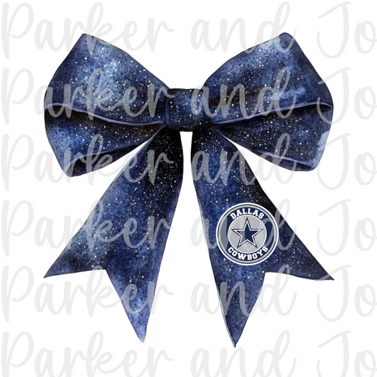 Dallas Cowboys Glitter Blue Bow PNG