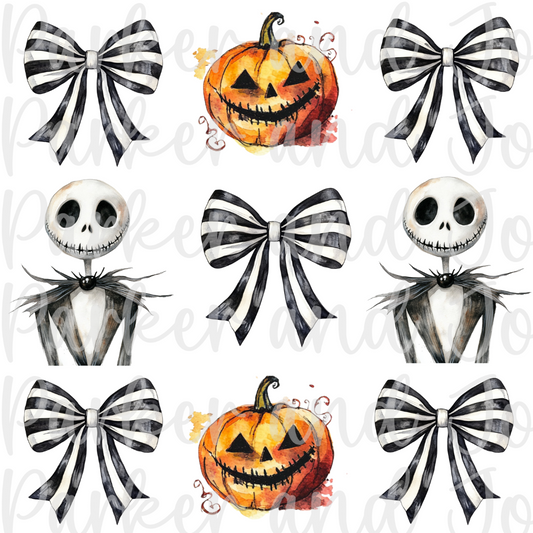 Halloween The Nightmare Before Christmas Jack Skellington Bow PNG