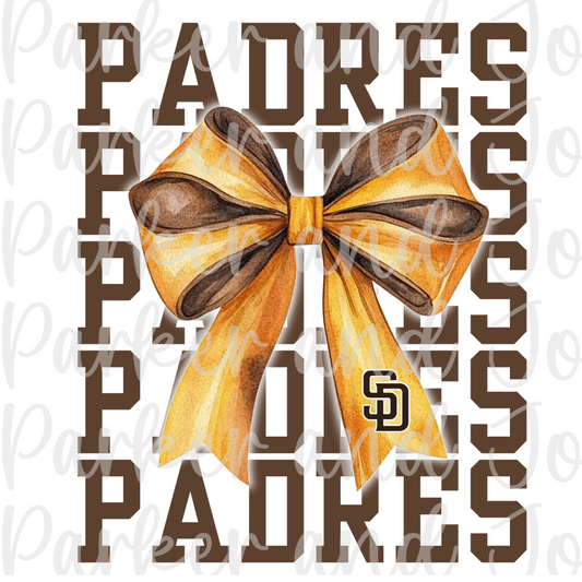 San Diego Padres Text Bow PNG