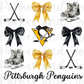 Pittsburgh Hockey Coquette Bow PNG