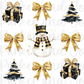 Black and Glitter Holiday Bow PNG