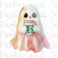 Ghost with Starbucks Cup PNG