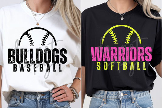 DISTRESSED BASEBALL SOFTBALL EDITABLE CANVA TEMPLATE
