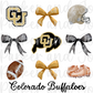 Colorado Buffaloes Trendy Coquette Bow Football PNG File