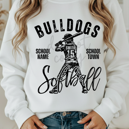 Vintage Softball Team Editable Canva Template