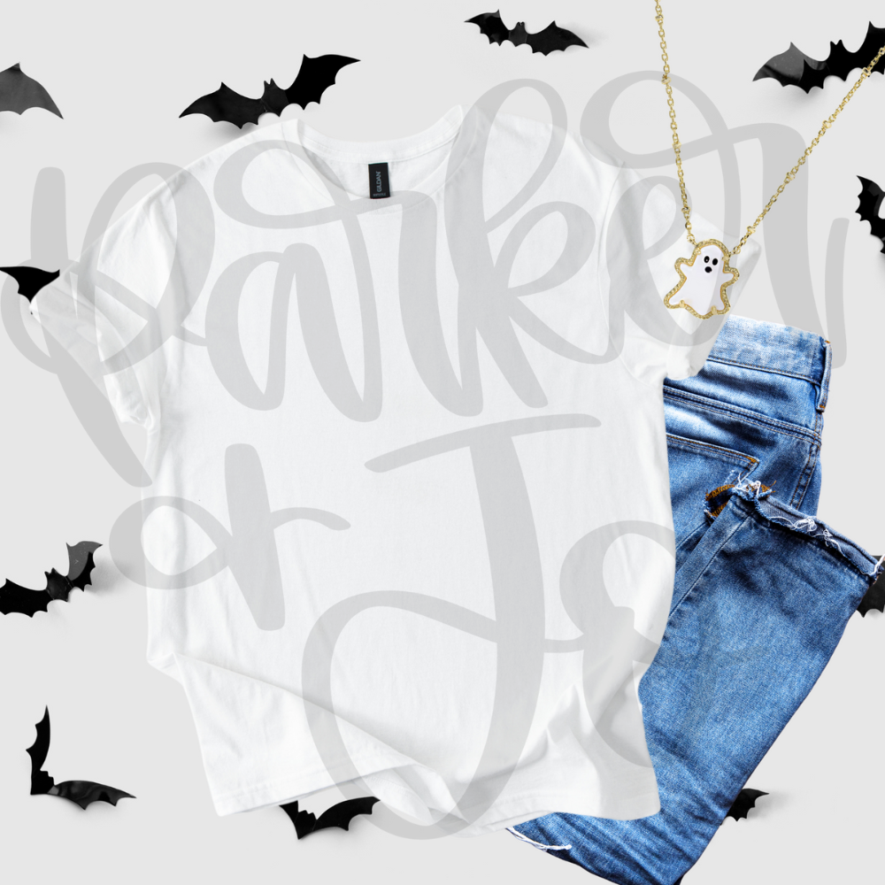 Gildan White Halloween Mockup