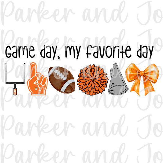 Orange Gameday, My Favorite Day PNG File