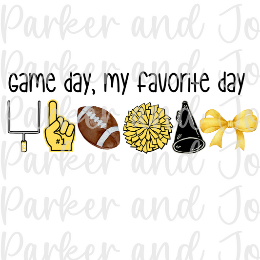 Yellow Gameday, My Favorite Day PNG File