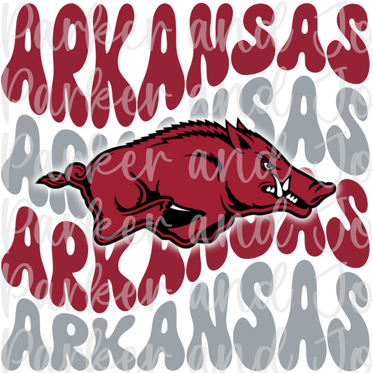 Arkansas Razorbacks Warped Text PNG File