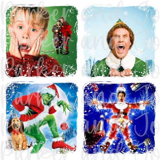 Christmas Movies Distressed Frames PNG