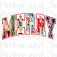 Merry Christmas Movies Red Outline PNG