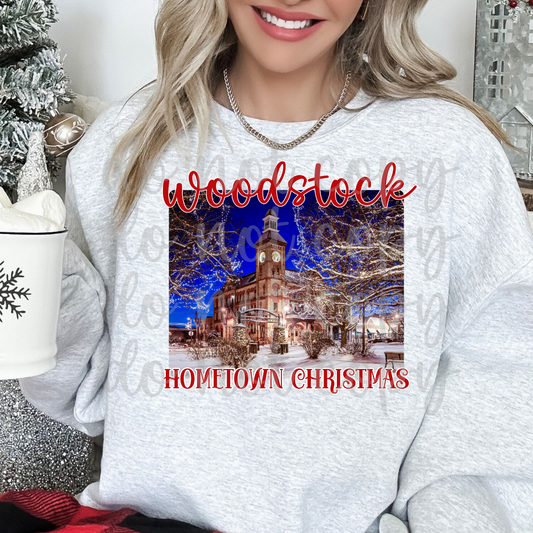 Custom Hometown Christmas Postcard style PNG