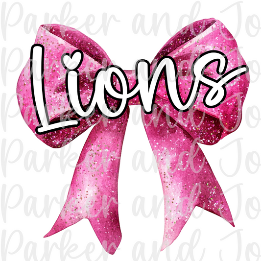 Lions Pink Bow PNG File