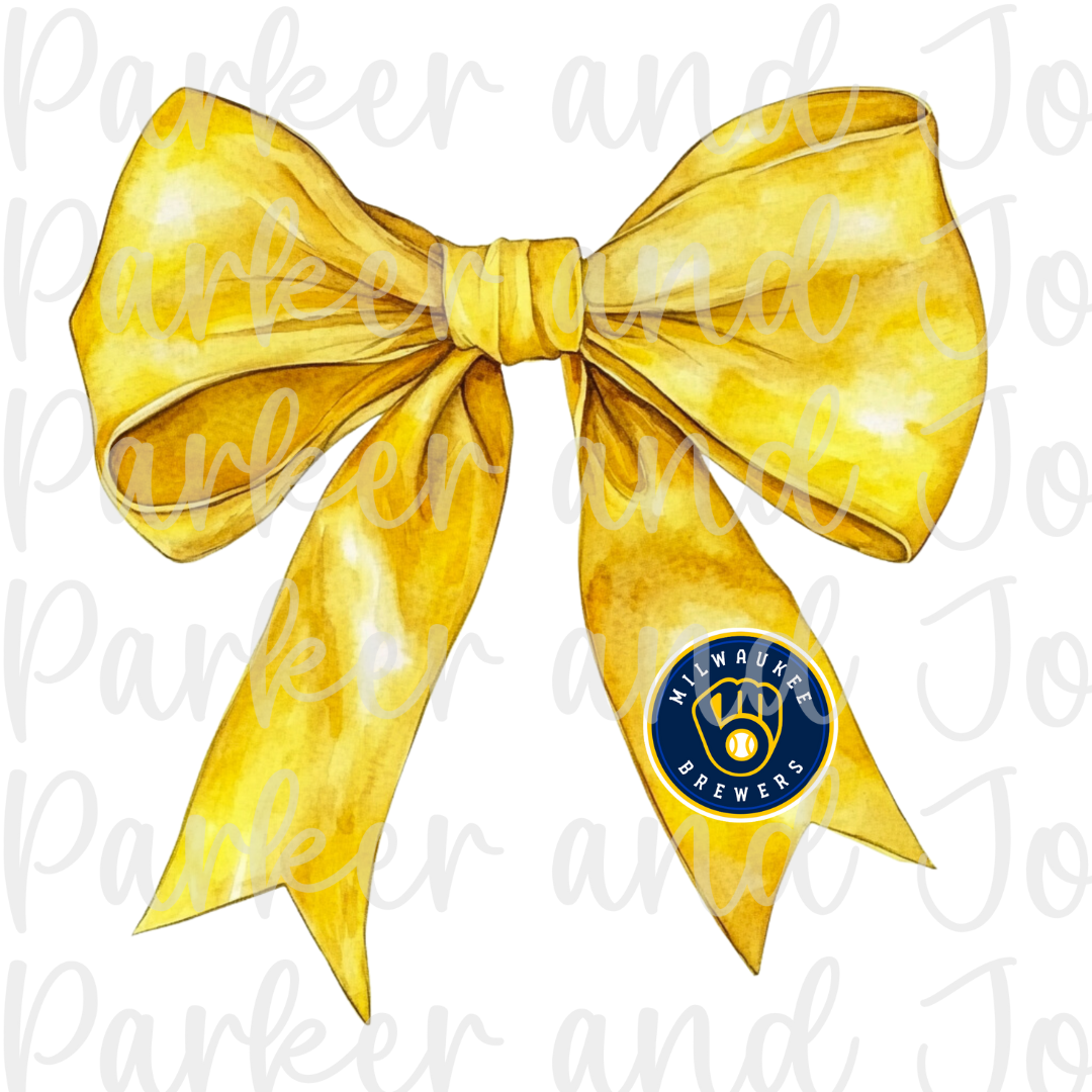 Milwaukee Brewers Watercolor Bow PNG