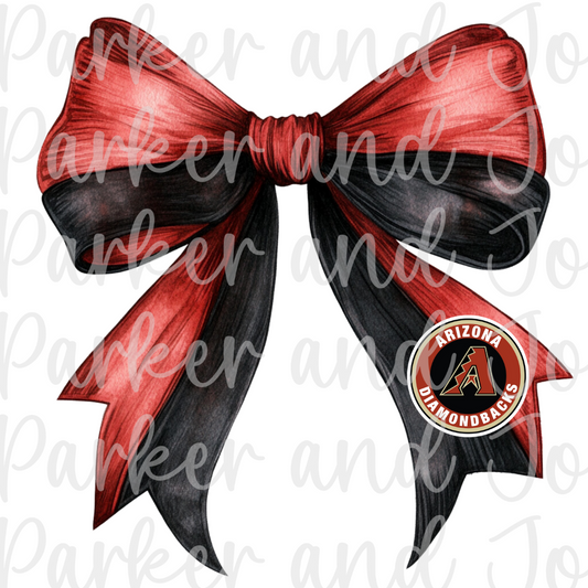 Arizona Diamondbacks Watercolor Bow PNG