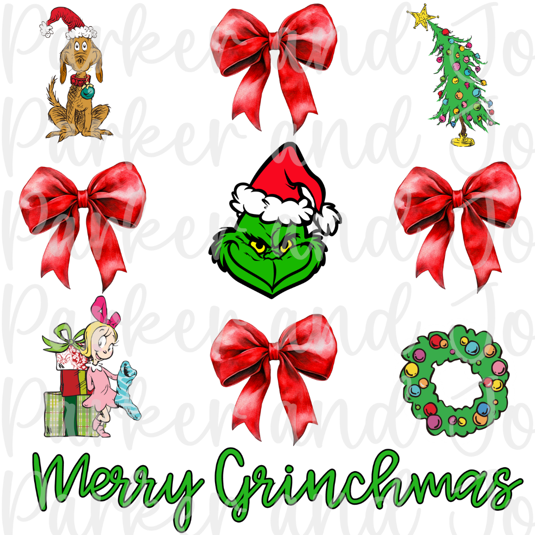 Merry Green Guy Coquette Bow PNG