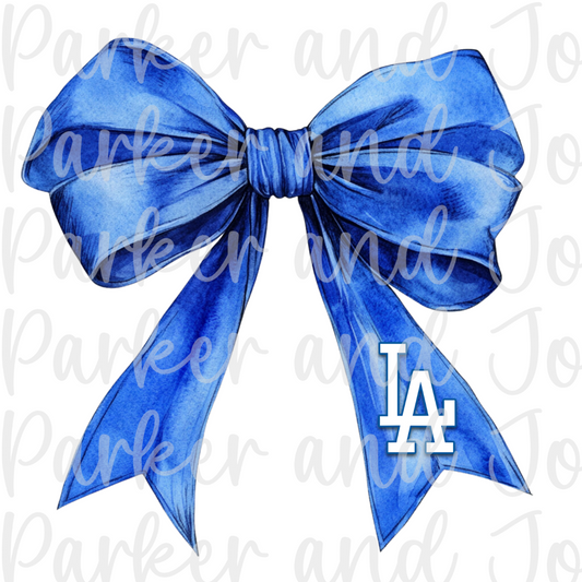 Los Angeles Dodgers Watercolor Bow PNG