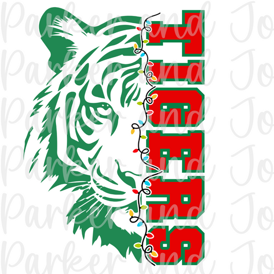 Christmas Tigers Vertical PNG