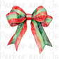 Watercolor Christmas Coquette Bow #3 PNG File