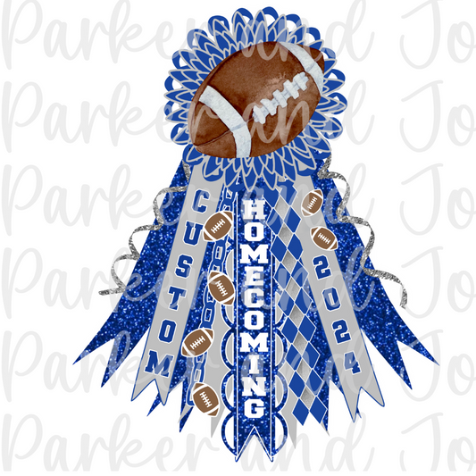 CUSTOM Homecoming Mum Blue/Grey