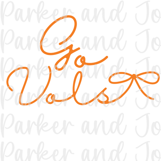 Go Vols - Tennessee Volunteers Dainty Bow PNG File