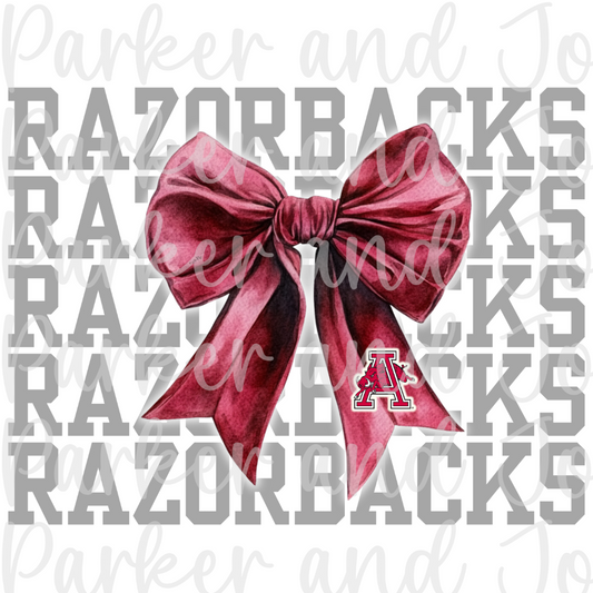 Arkansas Razorbacks Coquette Bow PNG