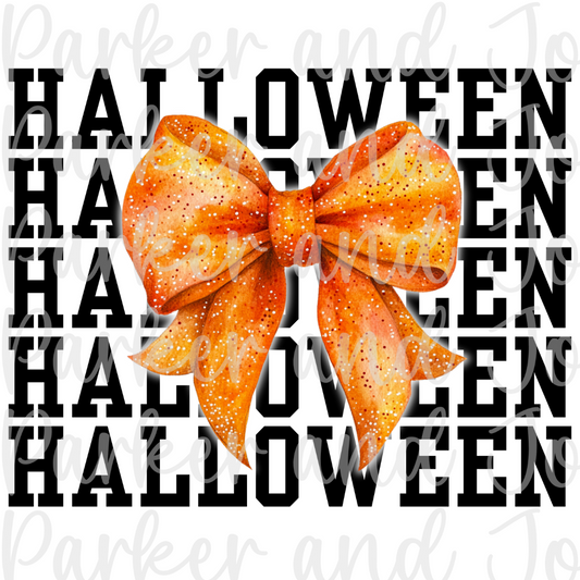 Happy Halloween Coquette Bow PNG File