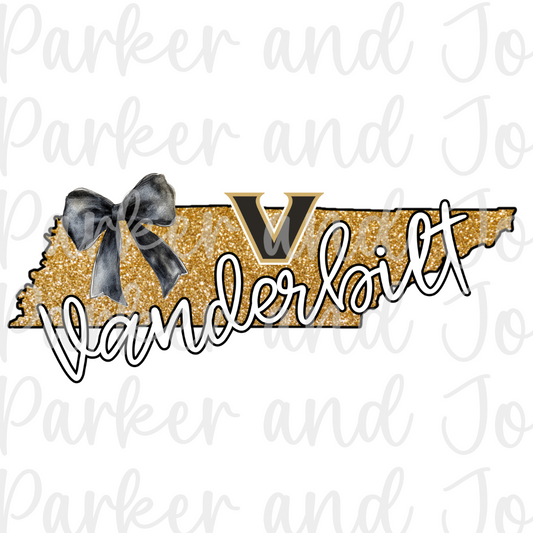 Vanderbilt Faux Glitter State PNG File