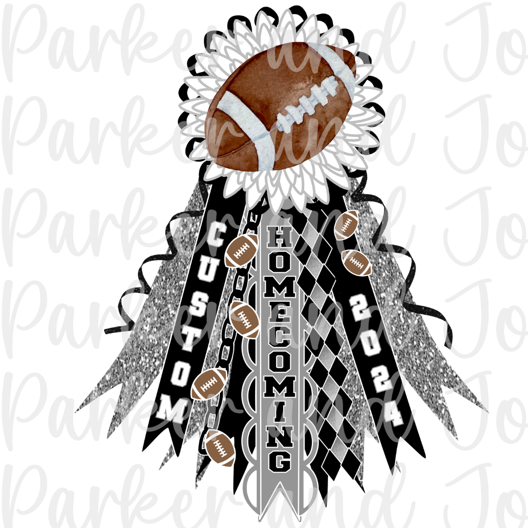 CUSTOM Homecoming Mum Black/Silver