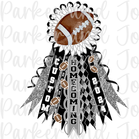 CUSTOM Homecoming Mum Black/Silver