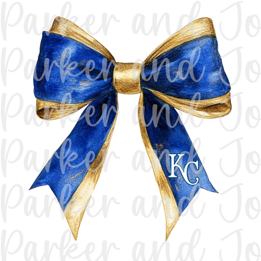 Kansas City Royals Watercolor Bow PNG