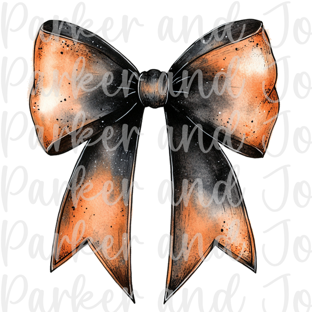 Halloween Watercolor Coquette Bow PNG