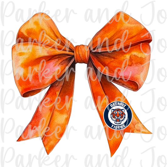 Detroit Tigers Watercolor Bow PNG